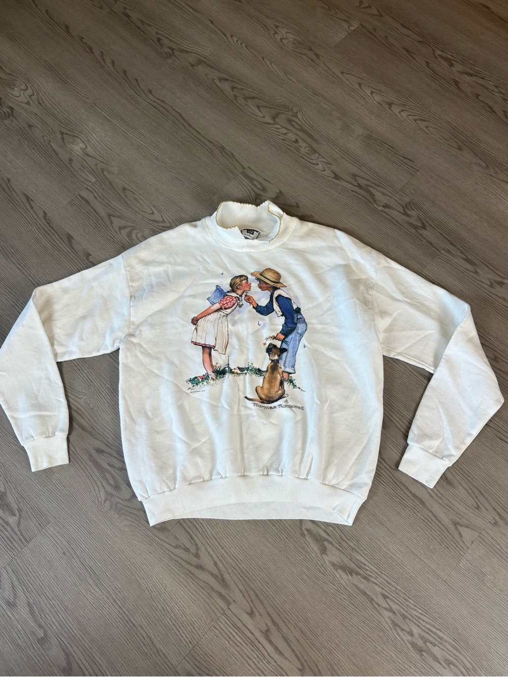 Vintage Lee USA Norman Rockwell White Crewneck Sweater